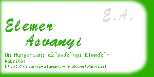 elemer asvanyi business card